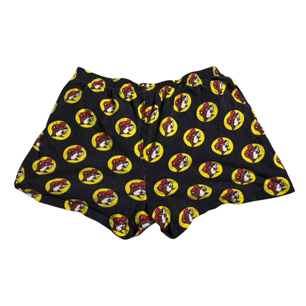 Buc-ee's Pajama Shorts Mens Large Black All Over Print Lounge Sleepwear